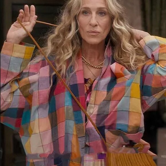 Norma Kamali Vintage 80s Rainbow Plaid Madras Ruffle Skirt Cottagecore Boho S M - Picture 9 of 9